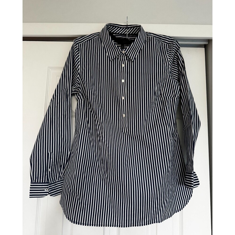Talbots Blue/White Stripe Size 10 Blouse
